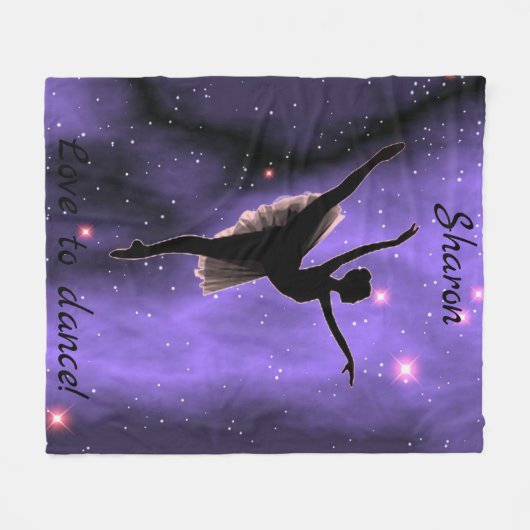 Couverture Polaire Blanche en polaire rose et violette Danse (Devant (Horizontal))