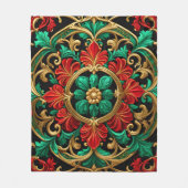 Couverture Polaire Blanche en polaire rouge vert (Devant)