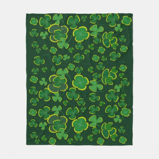 Couverture Polaire Blanche en polaire shamrock (Devant)