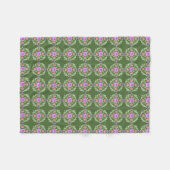 Couverture Polaire Blanche en polaire verte et rose (Devant (Horizontal))