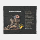 Couverture Polaire Blanche en polaire verte Fiddlers (Devant (Horizontal))