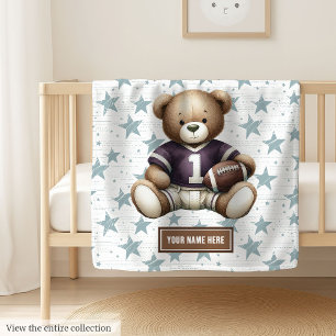 Couverture Polaire Blanche en teddy pour football américain pour jeun