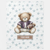 Couverture Polaire Blanche en teddy pour football américain pour jeun (Devant)