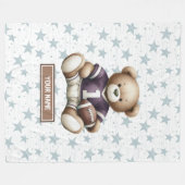 Couverture Polaire Blanche en teddy pour football américain pour jeun (Devant (Horizontal))