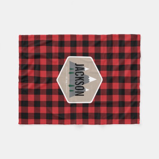 Couverture Polaire Blanche en toison de Buffalo Plaid (Devant (Horizontal))