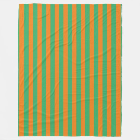 Couverture Polaire Blanche En Toison Orange Et Vert (Devant)