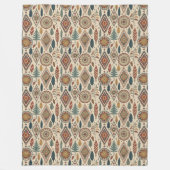 Couverture Polaire Blanche Ethnique Traditionnelle Art Tribal Intempo (Devant)