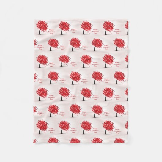 Couverture Polaire Blanche Heureuse Sainte-Valentin (Devant)
