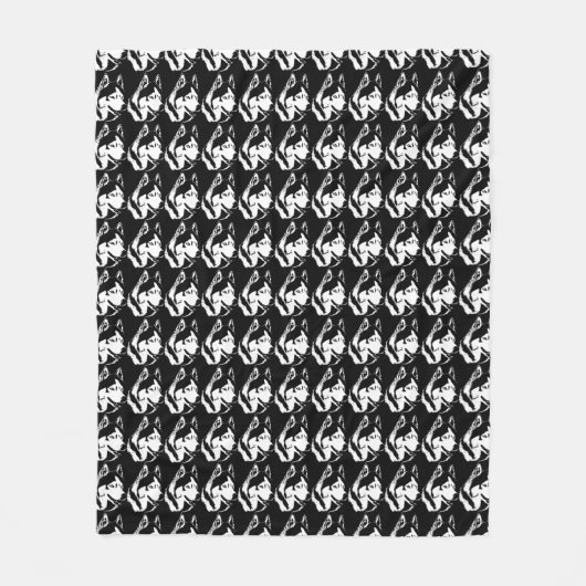 Couverture Polaire Blanche Husky Sibérie Husky Sled Dog Blanches (Devant)