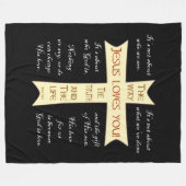 Couverture Polaire Blanche Jésus - Noir (Devant (Horizontal))