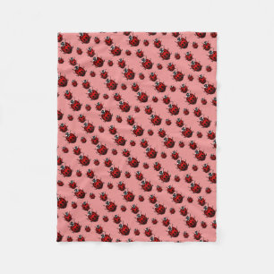 Couverture Polaire Blanche Ladybug Cute Ladybird Fleece Blanche