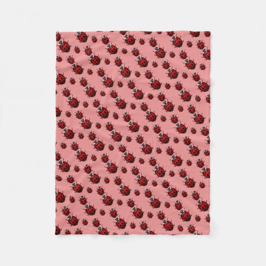 Couverture Polaire Blanche Ladybug Cute Ladybird Fleece Blanche (Devant)