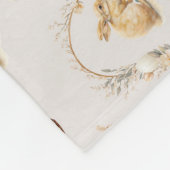 Couverture Polaire Blanche lapin de Pâques (Coin)