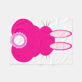 Couverture Polaire Blanche lapin rose de Pâques (Devant (Horizontal))