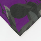 Couverture Polaire Blanche Mariage gothique Rose violet et noir (Coin)