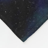 Couverture Polaire Blanche-molette en galaxie bleue et verte (Coin)