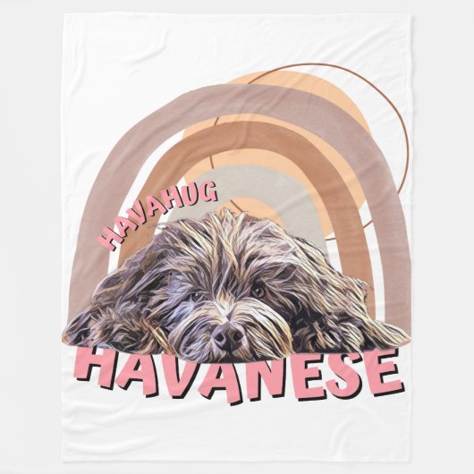 Couverture Polaire Blanche molleton souple, Hava Hug doux Havanais, J (Devant)