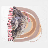 Couverture Polaire Blanche molleton souple, Hava Hug doux Havanais, J (Devant (Horizontal))