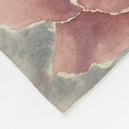 Couverture Polaire Blanche Peony rose (Coin)