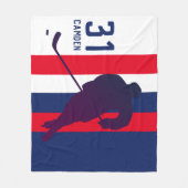 Couverture Polaire Blanche-pièce de hockey personnalisé (Devant)