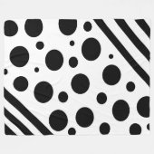 Couverture Polaire Blanche Pois et blanc noir et blanc (Devant (Horizontal))