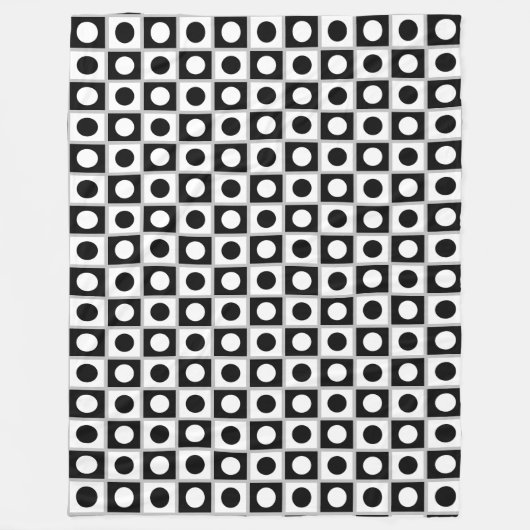 Couverture Polaire Blanche polaire Abstraite moderne en noir et blanc (Devant)