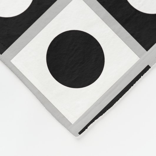 Couverture Polaire Blanche polaire Abstraite moderne en noir et blanc (Coin)