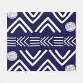 Couverture Polaire Blanche polaire africaine Bogolan Bleu profond (Devant (Horizontal))