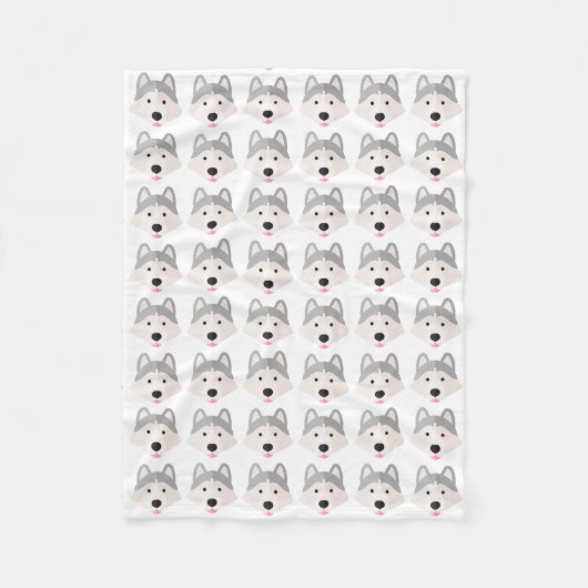 Couverture Polaire Blanche polaire argent Husky Love (Devant)