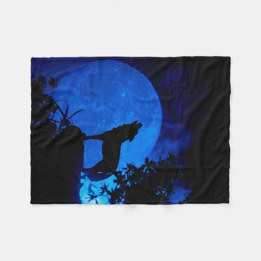 Couverture Polaire Blanche polaire bleu lune Wolf (Devant (Horizontal))