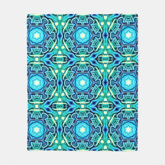 Couverture Polaire Blanche polaire bleu vert (Devant)