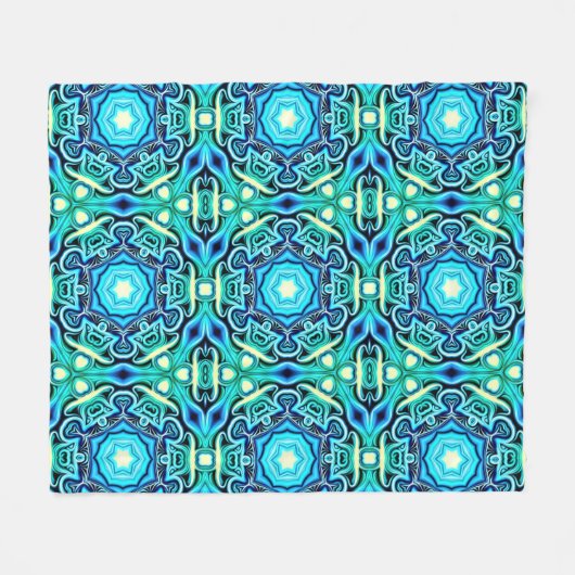 Couverture Polaire Blanche polaire bleu vert (Devant (Horizontal))