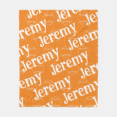 Couverture Polaire Blanche polaire de baseball orange et blanc (Devant)