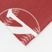 Couverture Polaire Blanche polaire de baseball rouge et blanc (Coin)