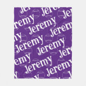Couverture Polaire Blanche polaire de baseball violet et blanc (Devant)