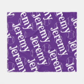 Couverture Polaire Blanche polaire de baseball violet et blanc (Devant (Horizontal))