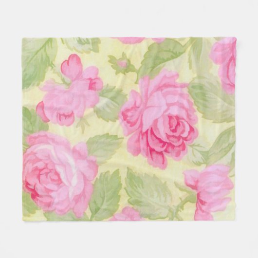 Couverture Polaire Blanche polaire de beauté rose (Devant (Horizontal))