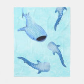 Couverture Polaire Blanche polaire de requin-baleine - Aquarelle océa (Devant)