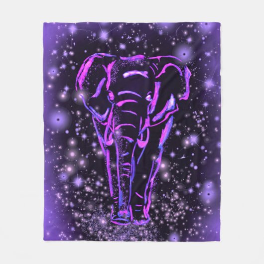 Couverture Polaire Blanche polaire Eléphant Violet (Devant)