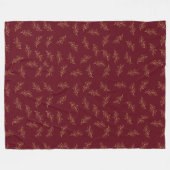 Couverture Polaire Blanche polaire feuille rouge et or (Devant (Horizontal))