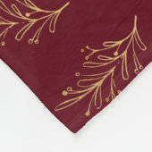 Couverture Polaire Blanche polaire feuille rouge et or (Coin)
