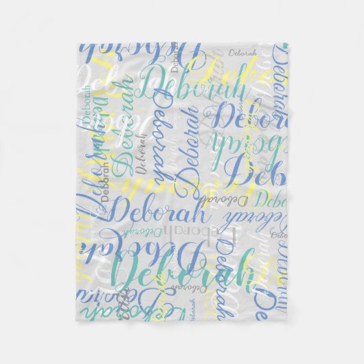 Couverture Polaire Blanche-polaire gris pâle avec nom répété (Devant)