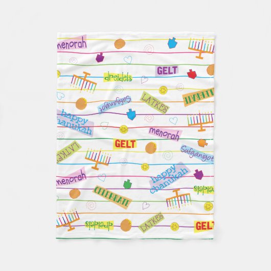 Couverture Polaire Blanche polaire Hanoukka Party/petite (Devant)