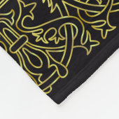 Couverture Polaire Blanche polaire noire et or arabesque (Coin)