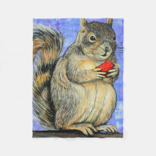 Couverture Polaire Blanche polaire Peinture écureuil Cheeky