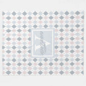Couverture Polaire Blanche polaire personnalisée bleue, blanche et ro (Devant (Horizontal))