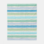 Couverture Polaire Blanche polaire rayée bleue (Devant)