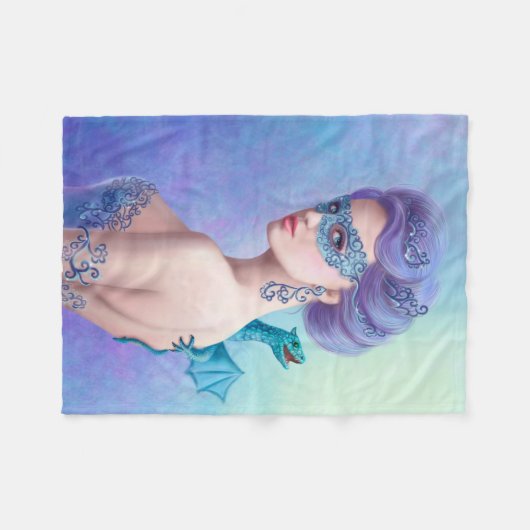 Couverture Polaire Blanche polaire, reine d'Imaginaire en masque avec (Devant (Horizontal))