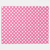 Couverture Polaire Blanche polaire/rose avec Pois blancs (Devant (Horizontal))