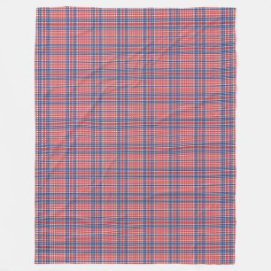 Couverture Polaire Blanche polaire rouge blanc et bleu plaid